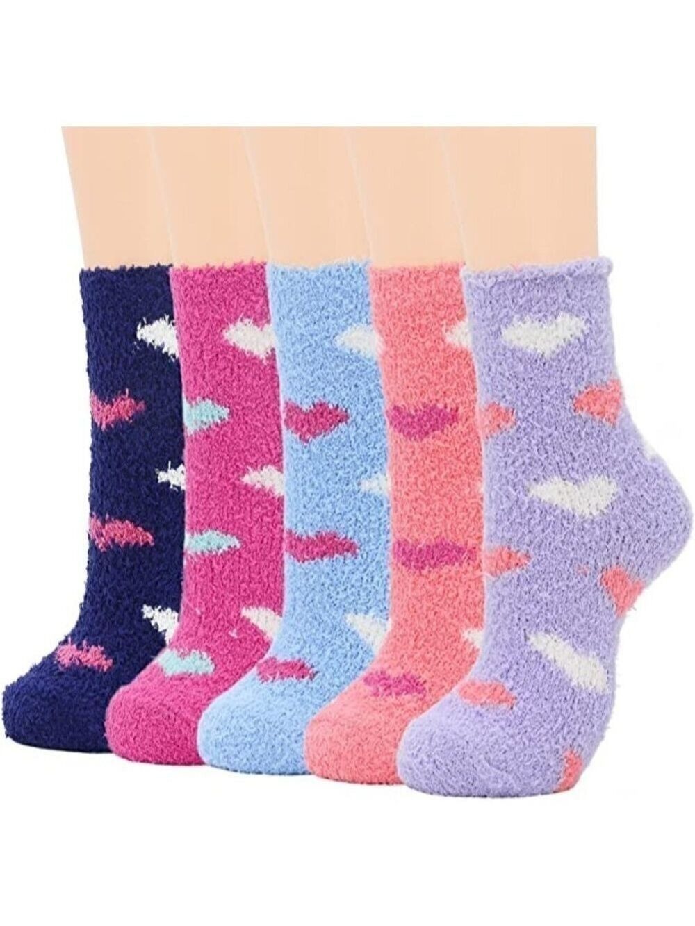 5 Pairs Luxury Soft Fluffy Fuzzy Socks Warm Winter Fall Thick Cozy Sleep NWT